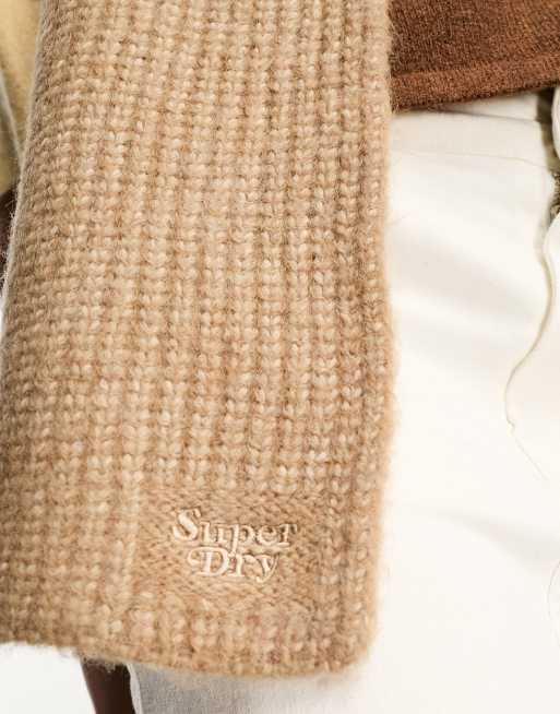 Superdry - Écharpe en maille côtelée - Marron coco grillée, 3 de 4