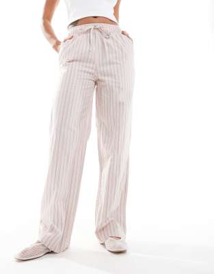 Superdry - Elastische Hose aus Baumwolle mit Streifen in Suffolk-Rosa