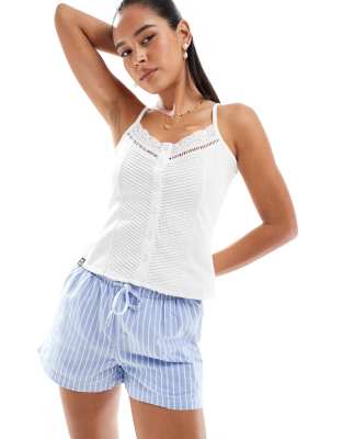 Superdry - Elastische Shorts im Boxershorts-Stil aus Baumwolle mit Streifen in Broker-Blau