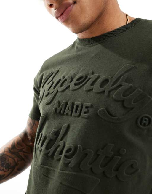 Superdry Embossed archive graphic t-shirt in surplus goods olive 