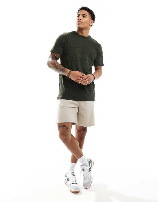 Superdry Embossed archive graphic t-shirt in surplus goods olive 