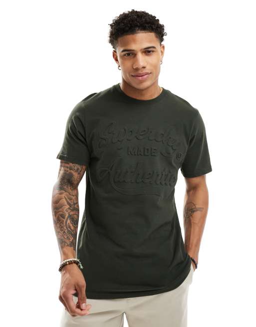 Superdry Embossed archive graphic t-shirt in surplus goods olive 