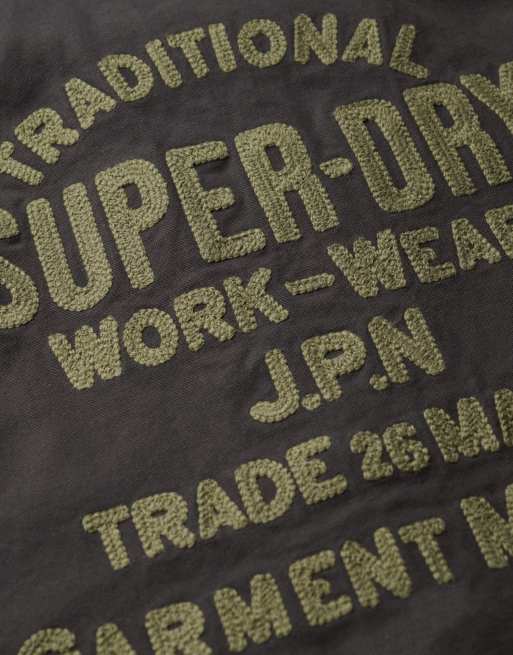 Superdry Embroidered chore jacket in blackboard, 5 of 7