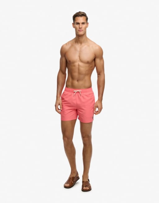 Superdry Embroidered logo 15- inch swim shorts in sugar coral, 2 of 7