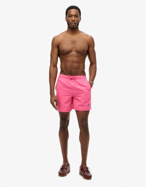 Superdry – Essential – Badeshorts in Schockrosa, 17 Zoll Schrittlänge - view 1