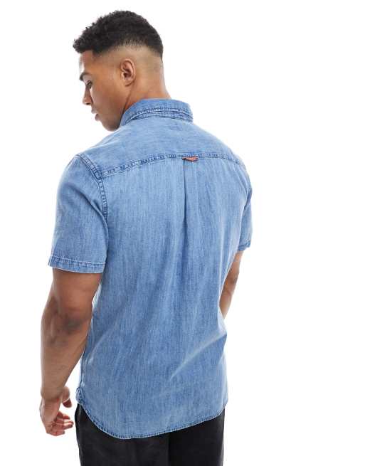 Superdry - Essential - Chemise en jean à manches courtes - Bleu vintage délavé, 2 de 4