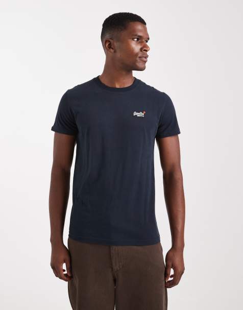 Superdry Essential embroidered t-shirt in eclipse navy - view 1