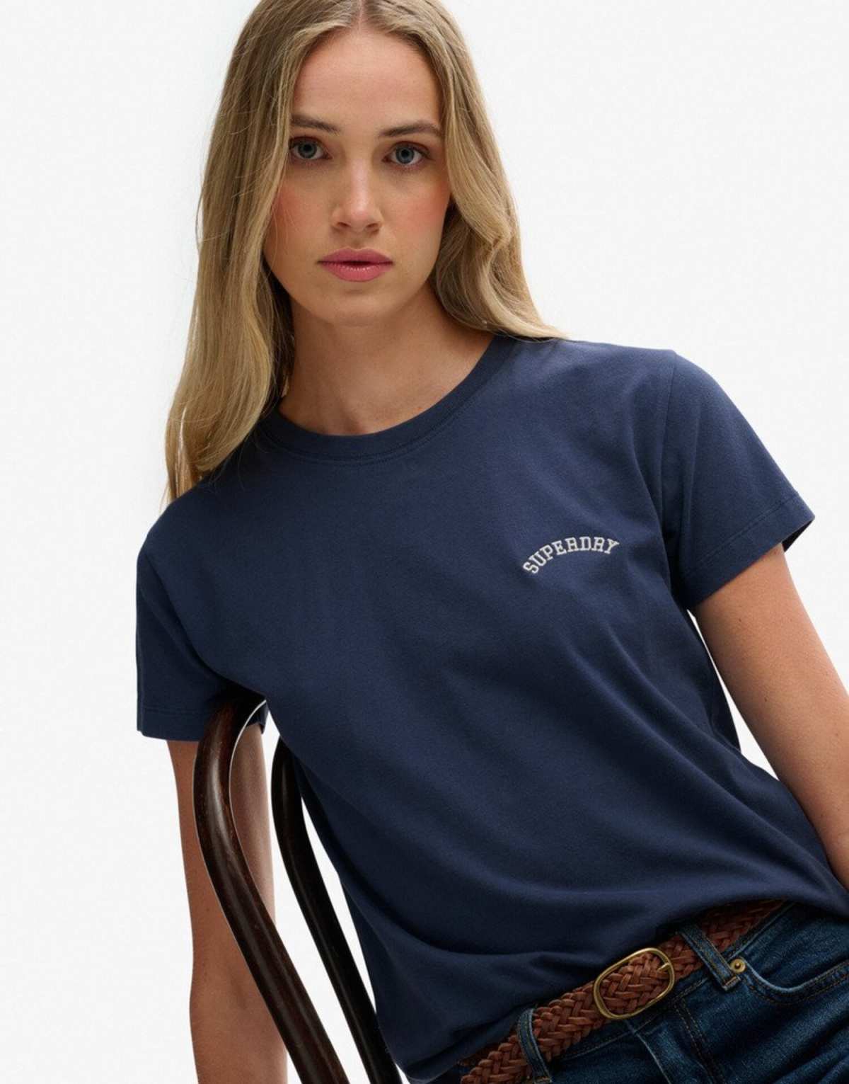 Superdry Essential logo fitted t-shirt in richest navy