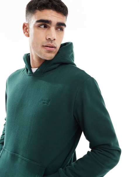 Superdry Essential logo hoodie in enamel green - view 1
