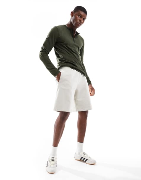 Superdry Essential logo jersey shorts in light stone beige - view 1
