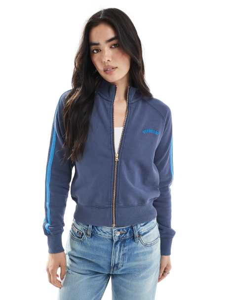 Superdry Essential logo track top in lauren navy - view 1