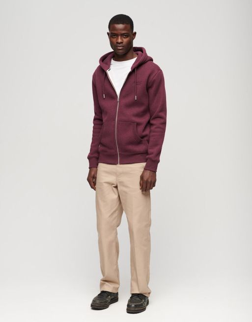 Superdry ESSENTIAL CREW - Sweatshirt - track burgundy marl/red 