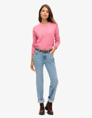 Superdry - Essential - Pullover in Rosa mit Rundhalsausschnitt