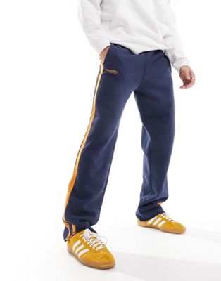 Superdry essential straight joggers in Rich Navy Marl