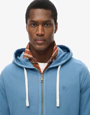 Superdry - Essential - Sweat à capuche classique avec fermeture éclair - Bleu wedgewood - view 1