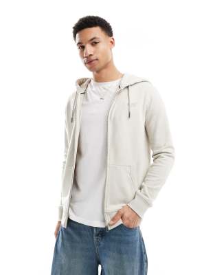 Superdry - Essential - Sweat à capuche zippé avec logo - Beige taupe clair-Neutre