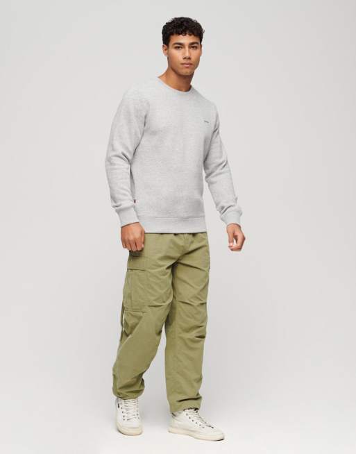 Superdry - Essential - Sweat ras de cou à logo - Gris chiné