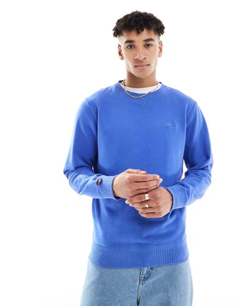 Superdry – Essential – Sweatshirt in Chambray-Blau mit Logo und Rundhalsausschnitt - view 1