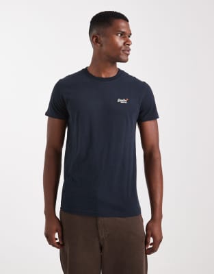 Superdry - Essential - T-shirt brodé - Bleu marine éclipse