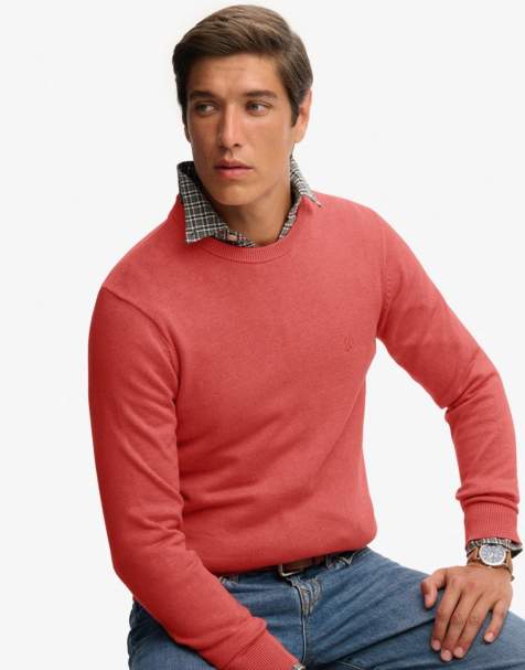 Superdry Essentials cotton jumper in candy pink - view 1