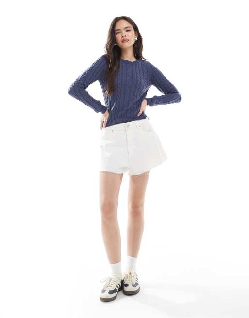 Superdry - Essentials - Pull ajusté en maille torsadée - Bleu marine, 4 de 4