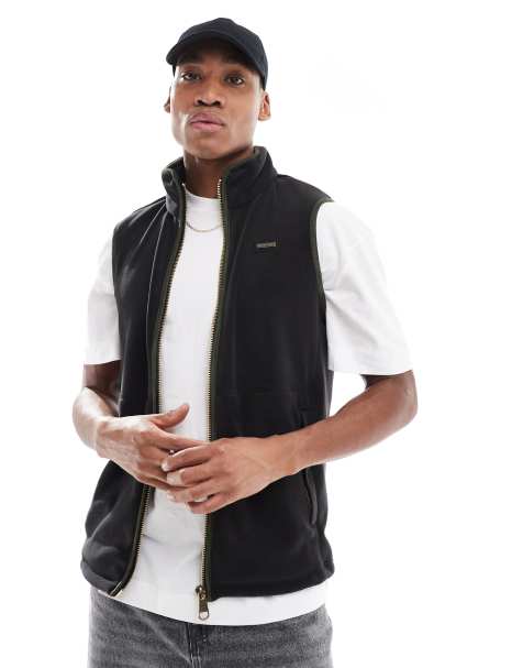 Superdry Estate fleece gilet in black - view 1