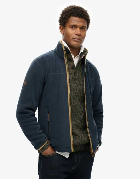 Superdry – Estate – Jacke aus Fleece in Eclipse-Marineblau mit Reißverschluss - view 1