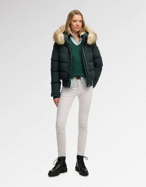 Superdry Everest bomber à capuche vert cèdre, 3 de 7