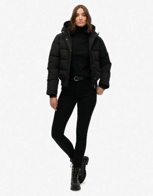 Superdry Everest bomber jacket in black, 3 of 7
