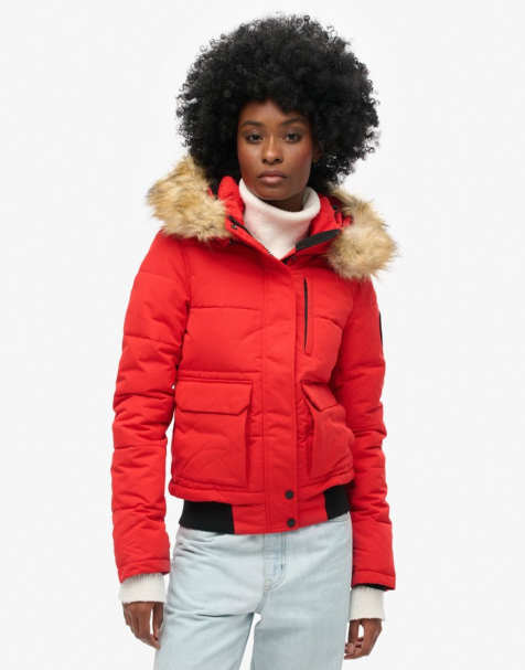 Superdry Everest bomber jacket in high risk red - view 1