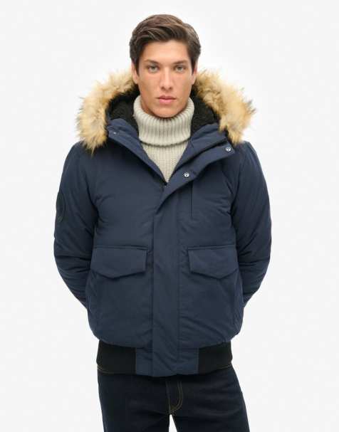 Superdry Everest bomber jacket in nordic chrome navy - view 1