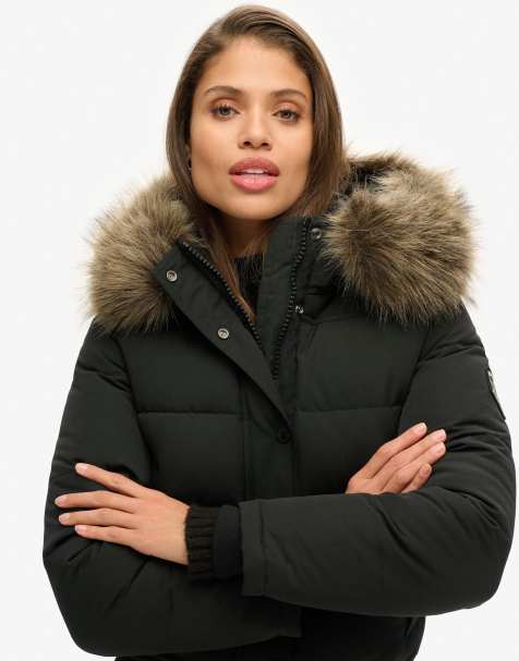 Superdry – Everest – Bomberjacke in Schwarz mit Kapuze - view 1