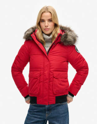 Superdry - Everest Ella - Bomberjacke in Chilli Pepper-Rot