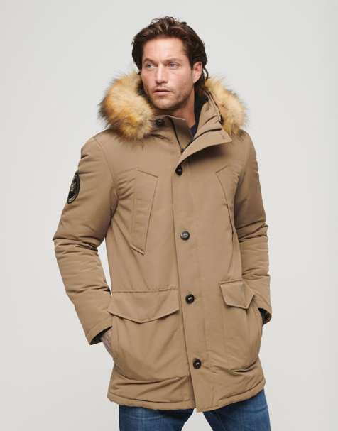 Mens fur hot sale hood jacket