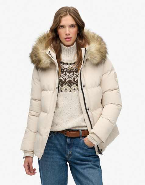 Superdry Everest five baffle puffer jacket in pink tint - view 1