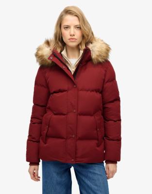 Superdry - Everest Five Baffle - Pufferjacke in Stanton-Rot