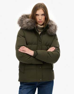 Superdry - Everest Five Baffle - Steppjacke in Military-Khakigrün