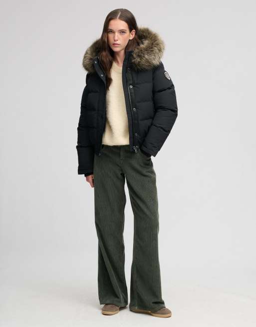 Superdry Everest hooded bomber jacket in black, 4 of 7