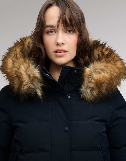 Superdry Everest hooded bomber jacket in eclipse navy, 3 of 7