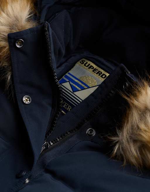 Superdry Everest hooded bomber jacket in eclipse navy, 6 of 7