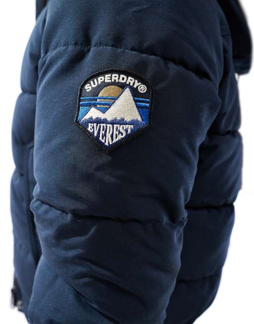 Superdry Everest hooded bomber jacket in nordic chrome navy ASOS