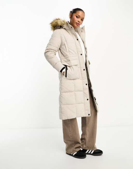 Superdry everest longline puffer coat in chateau gray | ASOS