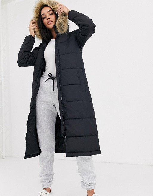 Superdry Everest longline quilted coat
