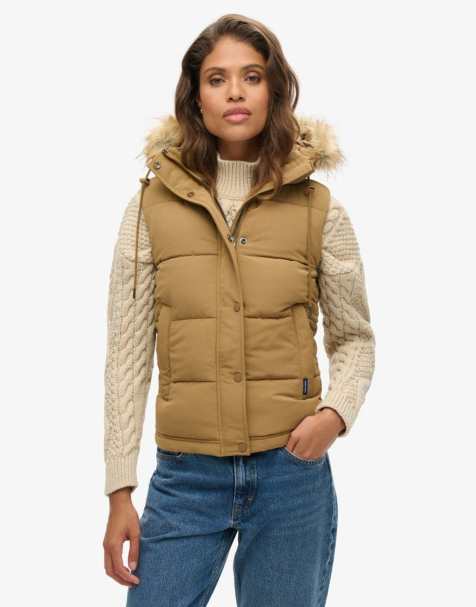 Superdry - Everest - Veste sans manches en fausse fourrure - Grès - view 1