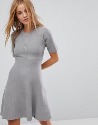 gray fit and flare dress
