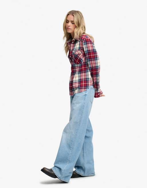 Superdry Flanellhemd mit Holzfällerkaromuster in Delta Check Red, 4 von 4