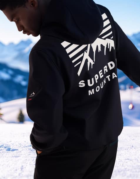 Superdry Freestyle softshell ski hoodie in black - view 1
