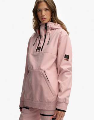 Superdry - Freestyle - Softshell-Ski-Kapuzenpullover in gedecktem Rosa