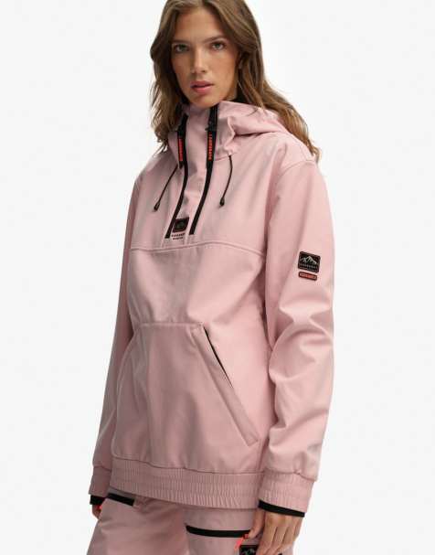Superdry - Freestyle - Sweat à capuche de ski en tissu softshell - Rose sombre - view 1