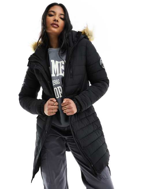 Doudoune discount noir superdry